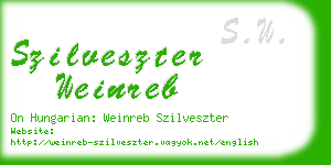szilveszter weinreb business card